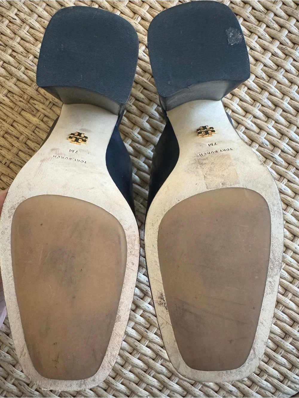 Tory Burch Equestrian Link Heeled Mules - Used